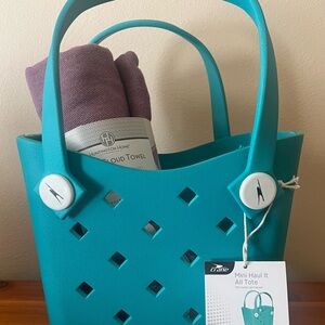New Mini “Haul It All”Tote WITH Beach Cloud Towel